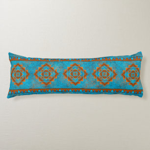 Southwest Mountain Peaks Turquoise Geometric Body Pillow