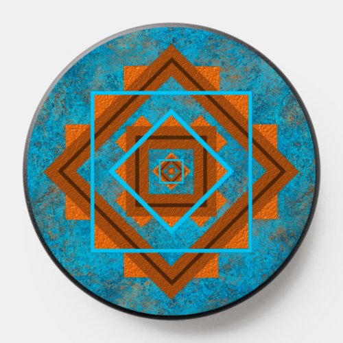 Southwest Mountain Peaks Turquoise Geometric PopSocket