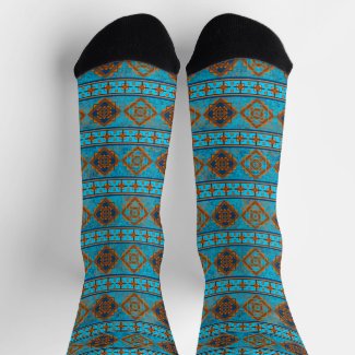 Southwest Mountain Peaks Turquoise Geometric
