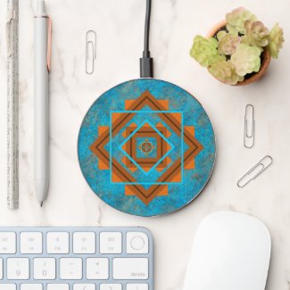Southwest Mountain Peaks Turquoise Geometric