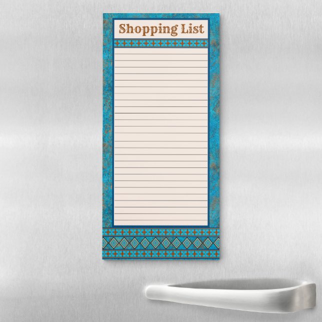 Southwest Mountain Peaks Turquoise Magnetic Notepad (In Situ)