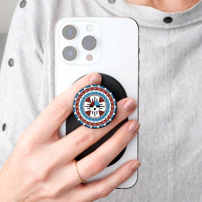 Southwest Native American Art Mandala PopSocket (Hand)