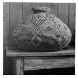 Southwest Native American Baskets Gray  Ceramic Tile