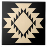 Southwest Native American Geometric Black and Tan Ceramic Tile<br><div class="desc">Journey through the Southwest with Native American Geometric Design Discover the vibrant stories of the Southwest through this delightful ceramic tile. Emblazoned with a geometric design that is the epitome of southwestern Native American art, the black and tan hues elegantly capture the essence of the region. The characteristic Western shapes...</div>
