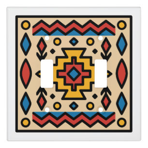 Southwest Native American Geometric Design Light Switch Cover