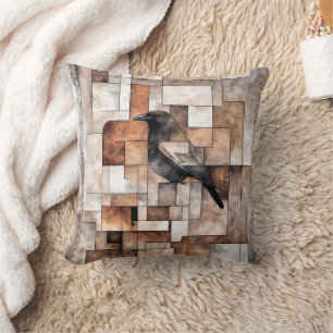 Southwest Native American Inspired Raven in Ruins Throw Pillow