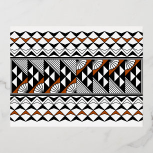 Southwest Native American Rain and Sun Design 2 Foil Holiday Postcard