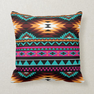 Southwest native american turquoise pink brown throw pillow