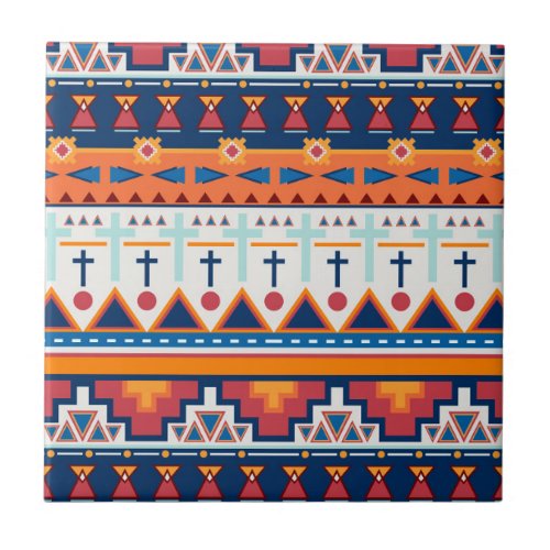 Southwest Native Pattern Ceramic Tile