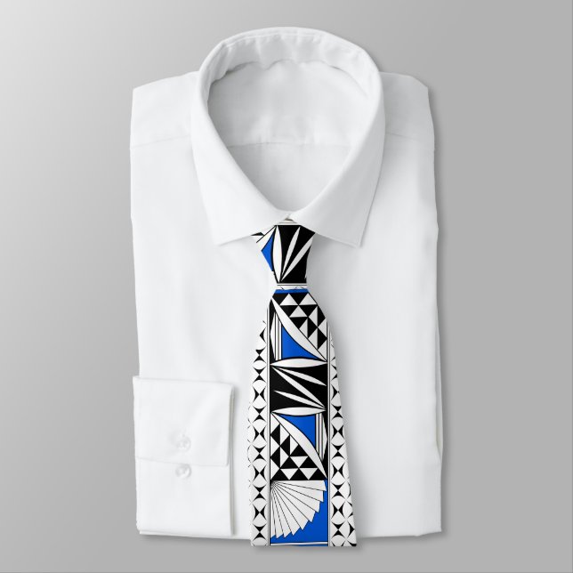 Southwest Native Sunrise in Blue Neck Tie (Tied)