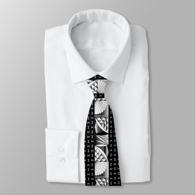Southwest Native Sunrise in Chrome Neck Tie (Tied)