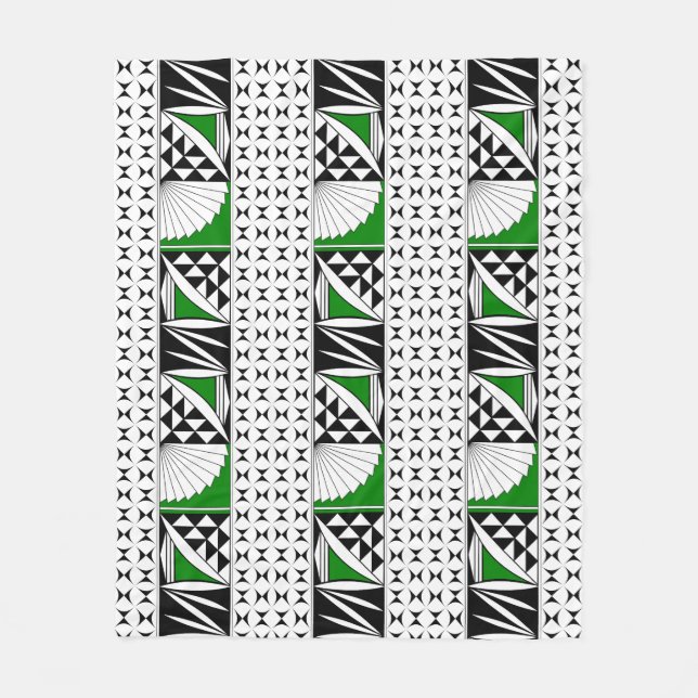 Southwest Native Sunrise in Green Fleece Blanket (Front)