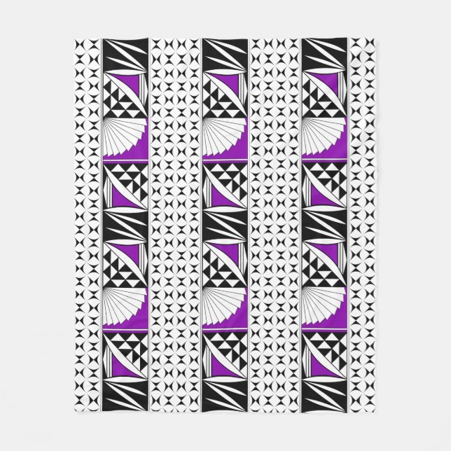 Southwest Native Sunrise in Purple Fleece Blanket (Front)