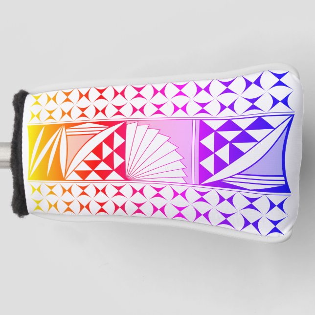 Southwest Native Sunrise in Rainbow Golf Head Cover (Front)