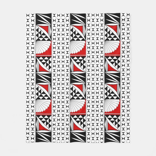 Southwest Native Sunrise in Red Fleece Blanket (Front)