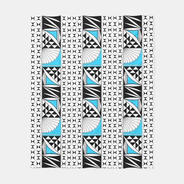 Southwest Native Sunrise in Turquoise Fleece Blanket (Front)