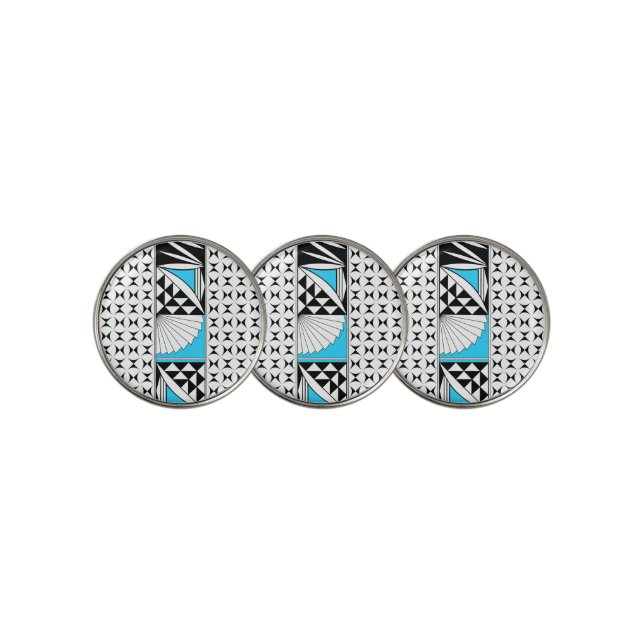 Southwest Native Sunrise in Turquoise Golf Ball Marker (3 Up)
