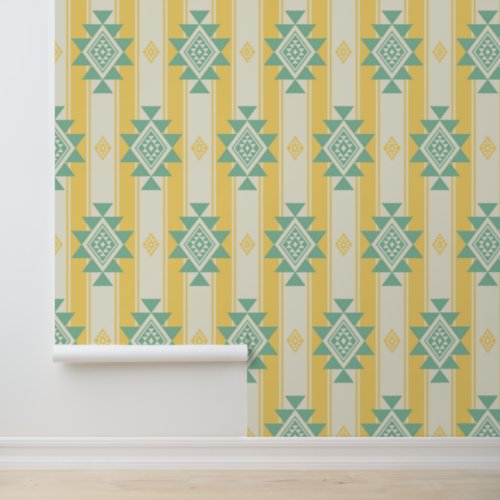 Southwest Navajo modern colorful stripes pattern Wallpaper