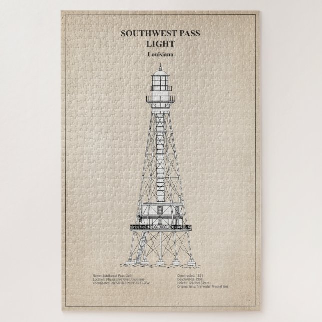 Southwest Pass Lighthouse - Louisiana - SBD Jigsaw Puzzle (Vertical)