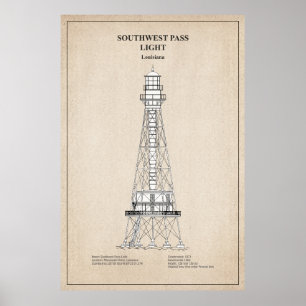 Southwest Pass Lighthouse - Louisiana - SBD Poster
