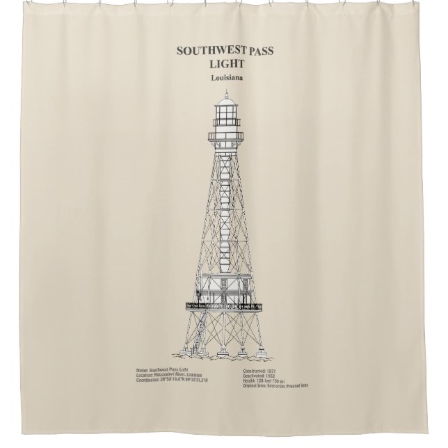 Southwest Pass Lighthouse - Louisiana - SBD Shower Curtain (Front)