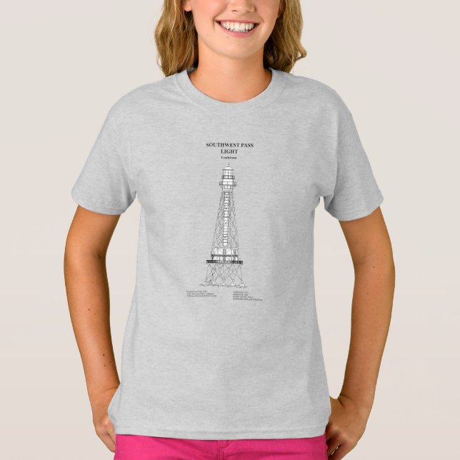 Southwest Pass Lighthouse - Louisiana - SBD T-Shirt (Front)