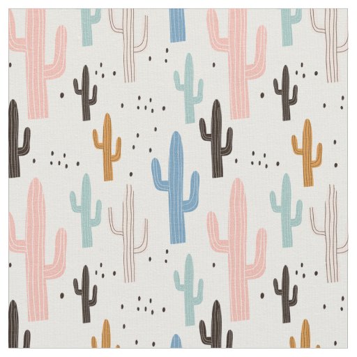 Southwest Pastel Colors Cactus Fabric