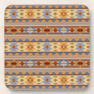 Southwest Pattern Design Rust Gray Gold Beverage Coaster