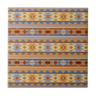 Southwest Pattern Design Rust Gray Gold Ceramic Tile