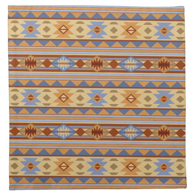 Southwest Pattern Design Rust Gray Gold Cloth Napkin (Front)
