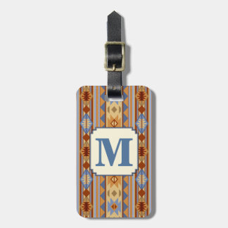 Southwest Pattern Design Rust Gray Gold Luggage Tag