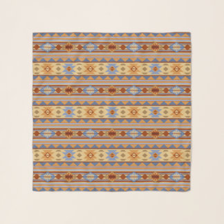 Southwest Pattern Design Rust Gray Gold Scarf