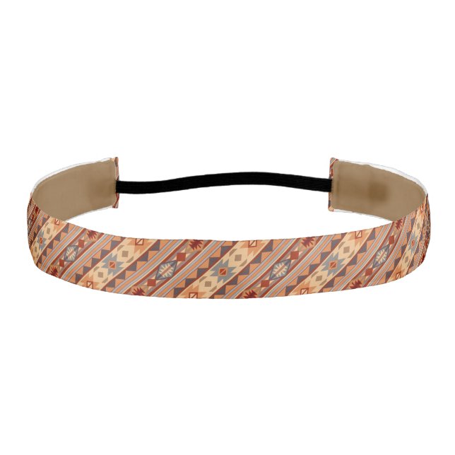 Southwest Pattern Design Tan Athletic Headband (Front)