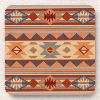 Southwest Pattern Design Tan Beverage Coaster