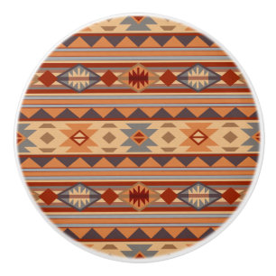 Southwest Pattern Design Tan Ceramic Knob