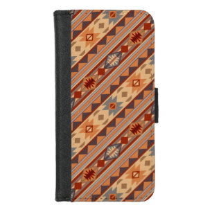 Southwest Pattern Design Tan iPhone 8/7 Wallet Case
