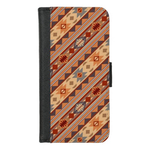 Southwest Pattern Design Tan iPhone 87 Wallet Case