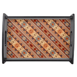 Southwest Pattern Design Tan Serving Tray