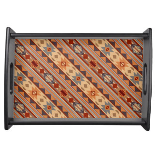Southwest Pattern Design Tan Serving Tray