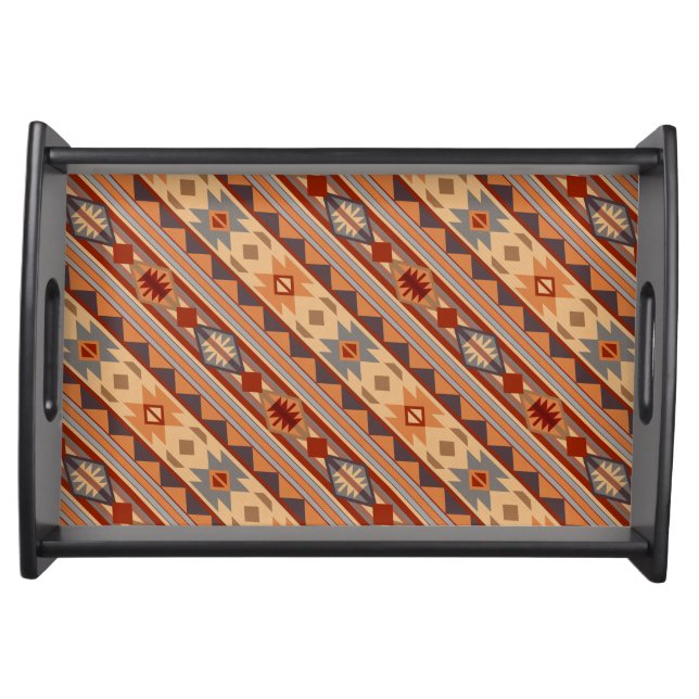 Southwest Pattern Design Tan Serving Tray (Front)