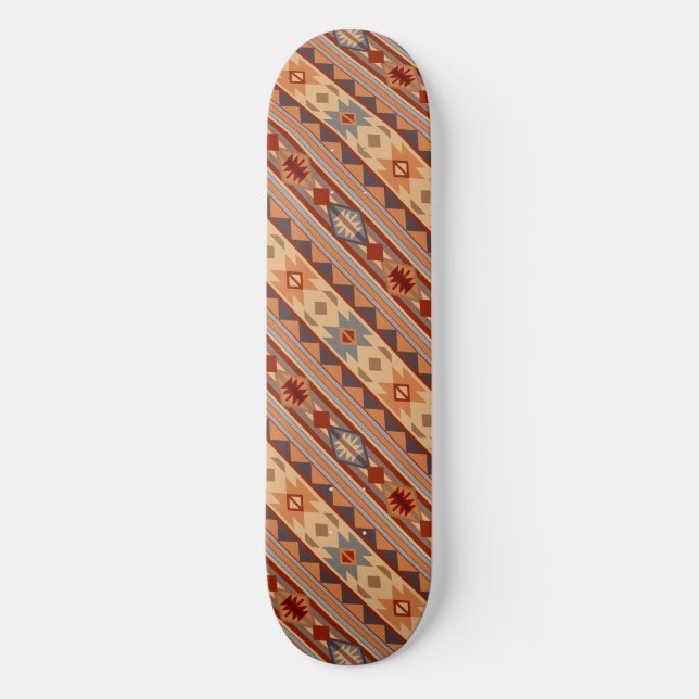 Southwest Pattern Design Tan Skateboard (Front)