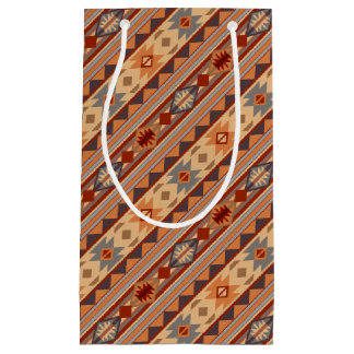 Southwest Pattern Design Tan Small Gift Bag
