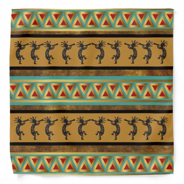 Southwest Pattern Kokopelli Bandana (Front)