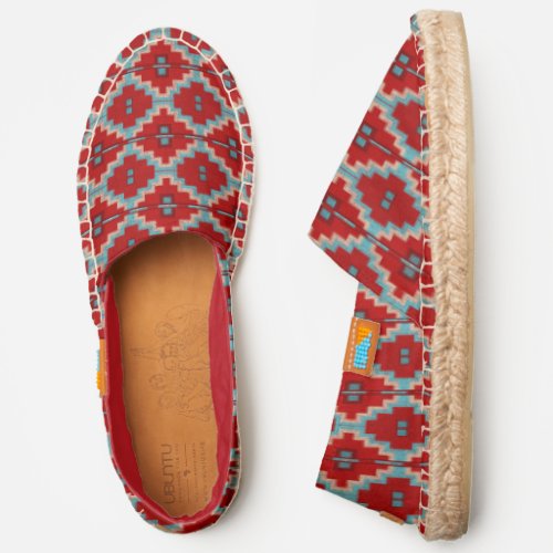 Southwest Pattern Red  Turquoise Espadrilles