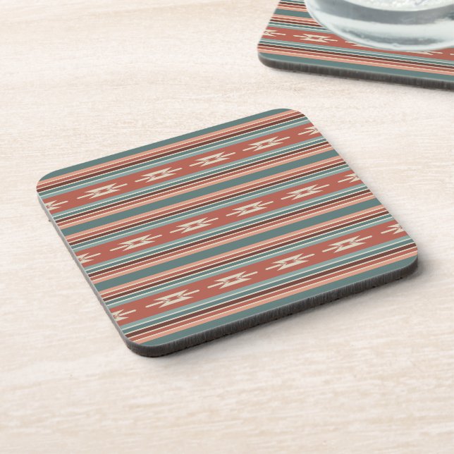 Southwest Pattern Stripes 2 Beverage Coaster (Left Side)