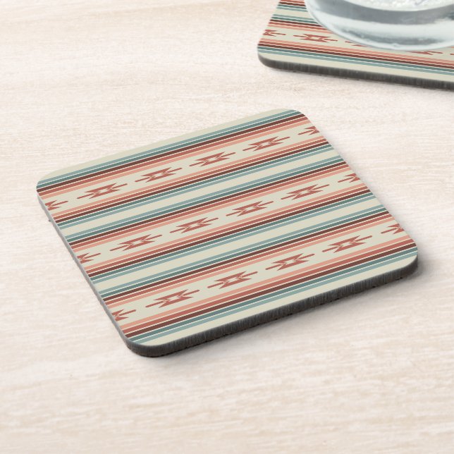 Southwest Pattern Stripes Beverage Coaster (Left Side)