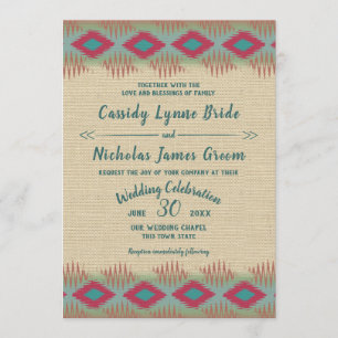Southwest Pattern Wedding Invitation