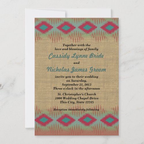 Southwest Pattern Wedding Card