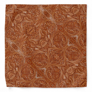 southwest pattern western country tooled leather bandana