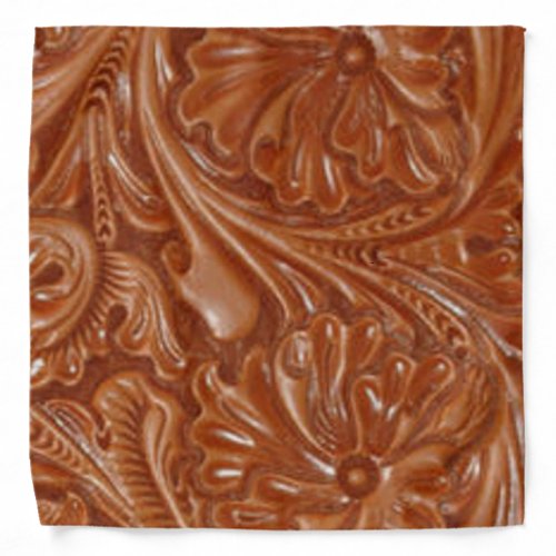 southwest pattern western country tooled leather bandana